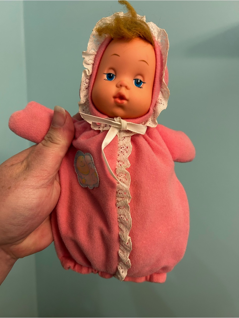 Vintage Mattel 1984 Baby Bunting Beans Doll Pink 9"
